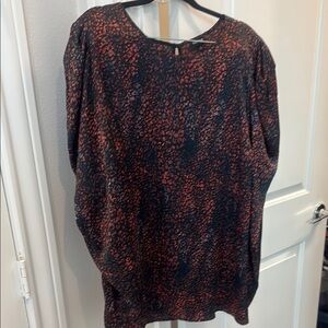 Torrid Black and Red Boxy long Sleeve Blouse